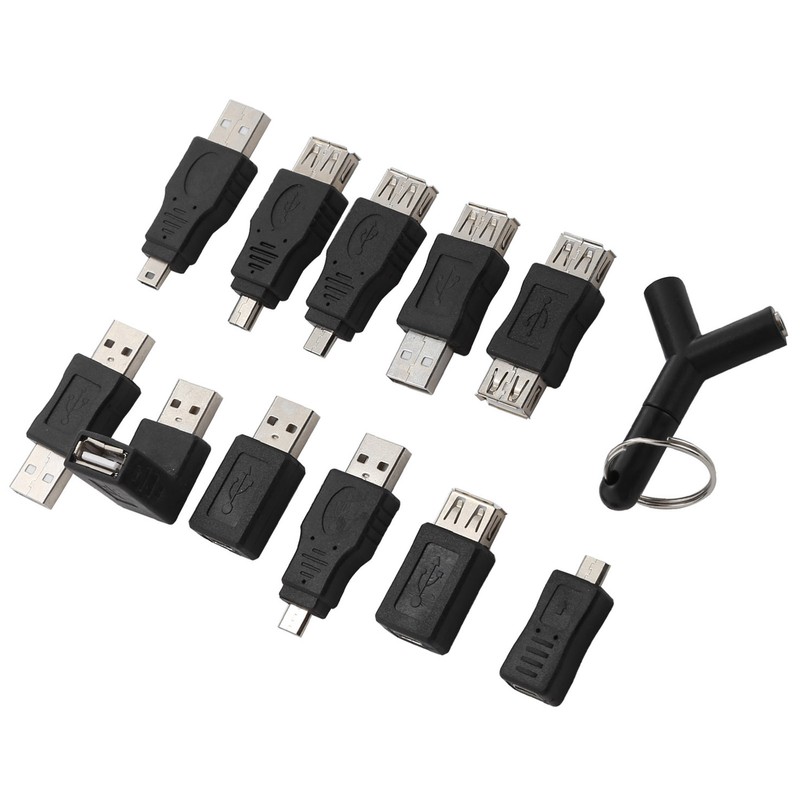 12Pcs USB2.0 Adapter 3.5mm 2 in 1 Audio Adapter Converter