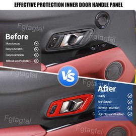 Fit for Toyota Supra GR A90 A91 MK5 2019-2025 Inner Door Handle Frame, ABS Door Inner Grab Handle Trim Cover Sticker, Car Interior Decoration Accessories, 2PCS (Red)