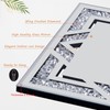2 Piece Rectangular Hollow Crushed Diamond Decorative Mirror, Silver Crushed