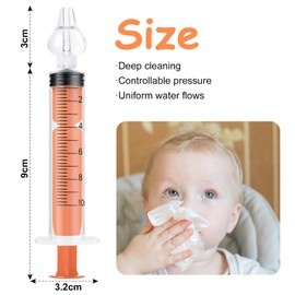 Vicloon Baby Nasal Irrigator, 6PCS Nasal Syringe for Baby, Syringe Nasal Irrigator with Cleanable and Reusable Silicone Nasal Suction Tip forIrrigation, Nasal Spray, Nasal Hygiene（Color）