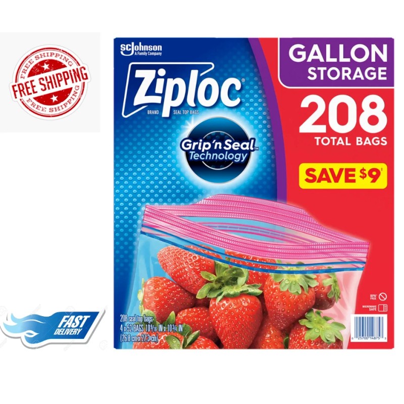 Ziploc Gallon Storage Bags with New Stay Open Design {208