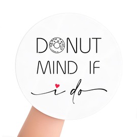 TSDTUO 120Pcs Donut Mind If I Do Wedding Favor Stickers - Sweet Doughnut Treat Labels for Bridal Showers and Celebrations