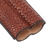 Cigar Case Holder Elegant Vintage Style Woven Pattern Leather Portable