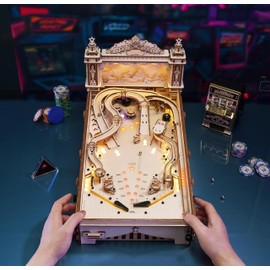 Wowood 3D Wooden Puzzles for Adults, DIY Pinball Machine for Adults, Mechanical Puzzles Model Building Kits, Party Games for Adults/Teens/Kids Family Time