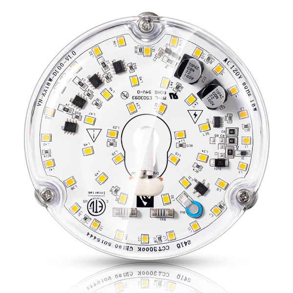 Siomen 1-Pack 3.93" 18W,120V,1800LM,6000K,CRI92,LED Light Engine,LED PCB Module Panel Retrofit