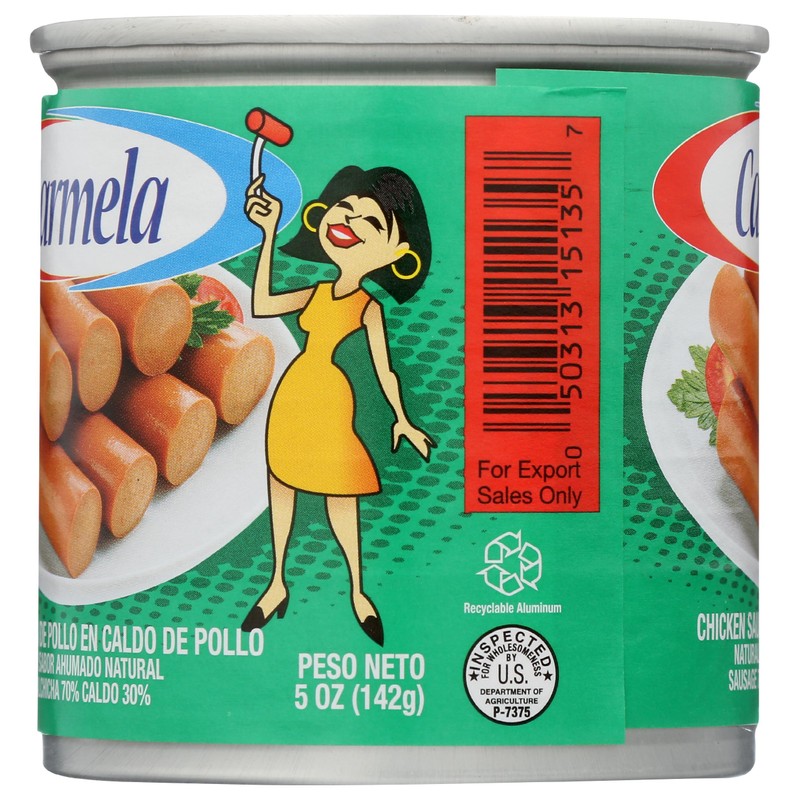 Carmela Chicken Vienna Sausage in Chicken Broth, Natural Smoke Flavor,