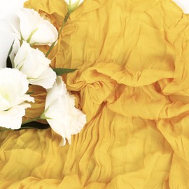 1 Pack Yellow Cheesecloth Table Runner 10FT Boho Gauze Rustic Cheese Cloth Table Runner, 35x120 Inches for Birthday Party Baby Shower Wedding Party Decorations