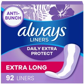 Always Protección extra contra amontonos, protectores de bragas para mujer, absorción de luz, longitud extra larga, protector contra fugas + secado rápido, sin enviar, 92 unidades