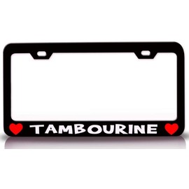 Custom Brother - Tambourine Musical Musician Metal Car SUV Truck License Plate Frame Bl n41