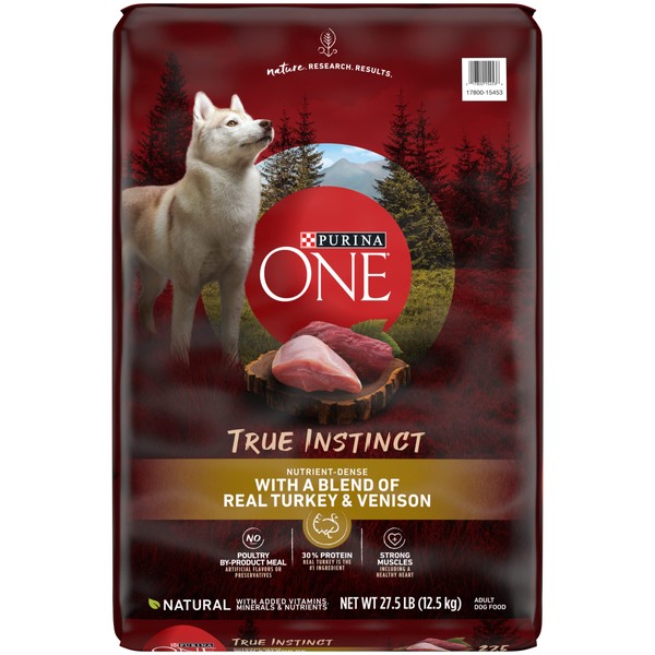 Purina ONE True Instinct with A Blend Of Real Turkey and Venison Dry Dog Food - 27.5 lb. Bag