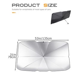 SCUARI Car Sun Shade,Car Accessories Windshield Sun Shade,Cars Windshield Sun Shade Umbrella,Foldable Front Window Cover Sunshade Umbrella,Block UV Rays & Sun Heat Insulation,Fit for Most Vehicles