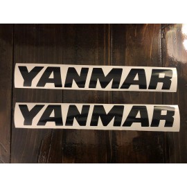 Yanmar 18” Sticker Black (2 Set) Decal Excavator Construction Loader Skidsteer