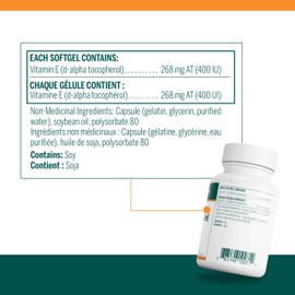 Genestra Brands - E-400 Emulsified - Naturally Emulsified Vitamin E - 60 Softgel Capsules