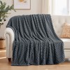 Aisbo Dark Grey Blanket Throws For Sofas Bed - Fleece