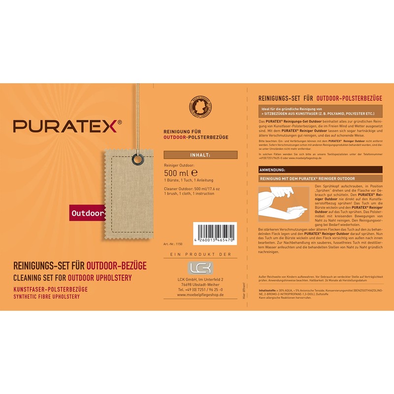 PURATEX Cleaning set for outdoor fabrics such as parasols, awnings,
