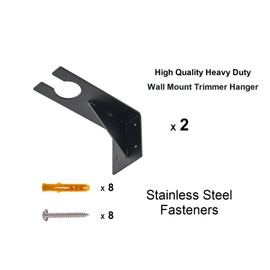 Wall Mount Rack for EGO Trimmer, Heavy-Duty Wall Hanging Holder for Garden Power Tools, Garage Storage Organizer, Storage Hooks for Trimmer (2 Pack Black)