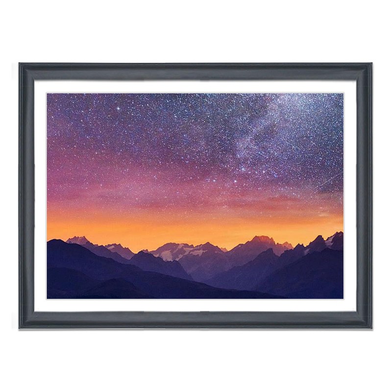 XYFBYSH 19x26 Picture Frame Solid Wood Black, Display 17"x24" (With