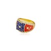 JINAO American Flag Rings for Men 14K Gold-Plated - Patriotic
