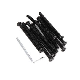 binifiMux 12pcs Black 1/4-20 x 3" Socket Cap Screws Allen Head with One Hex Key