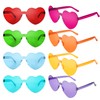 CHRORINE 8/16/24 Pairs Heart-Shaped Sunglasses Rimless Heart Glasses Transparent Candy