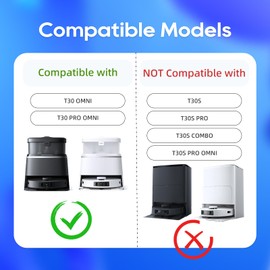 Liveryde Pack of 18 Replacement Parts Compatible with Ecovacs Deebot T30 Pro OMNI / T30 OMNI Accessories, 1 Main Brush, 4 Side Brushes, 2 HEPA Filters, 6 Wipes, 4 Dust Bags