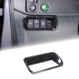 HIRUFAIT Fog Head Light Adjust Switch Button Frame Trim for Honda Pilot 2016-2022/ Ridgeline 2017-2023/ Passport 2019-2023 Interior Decorative Protector Accessories ABS Material (Carbon Fiber Pattern)