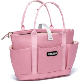 ZHMOPRO Large Canvas Tote Bag for Women With Pockets and Compartment,Black Womens Purse Handbags Totes Bags Work Laptop Book Gym Shoulder Travel Satchel Messenger for Nurse College Church Gift