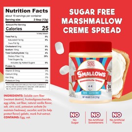 ChocZero ChocZero Marshmallow Spread, Gluten Free, Sugar Free Dessert Creme Dip, Fat Free, High in Fiber, 7.5 Ounce (Pack of 1)