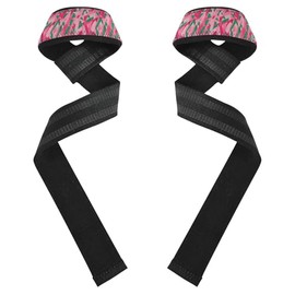 Correas de muñeca de elevación de rayas rosas y verdes de 26 pulgadas, correa antideslizante para levantamiento de pesas, culturismo, entrenamiento de fuerza
