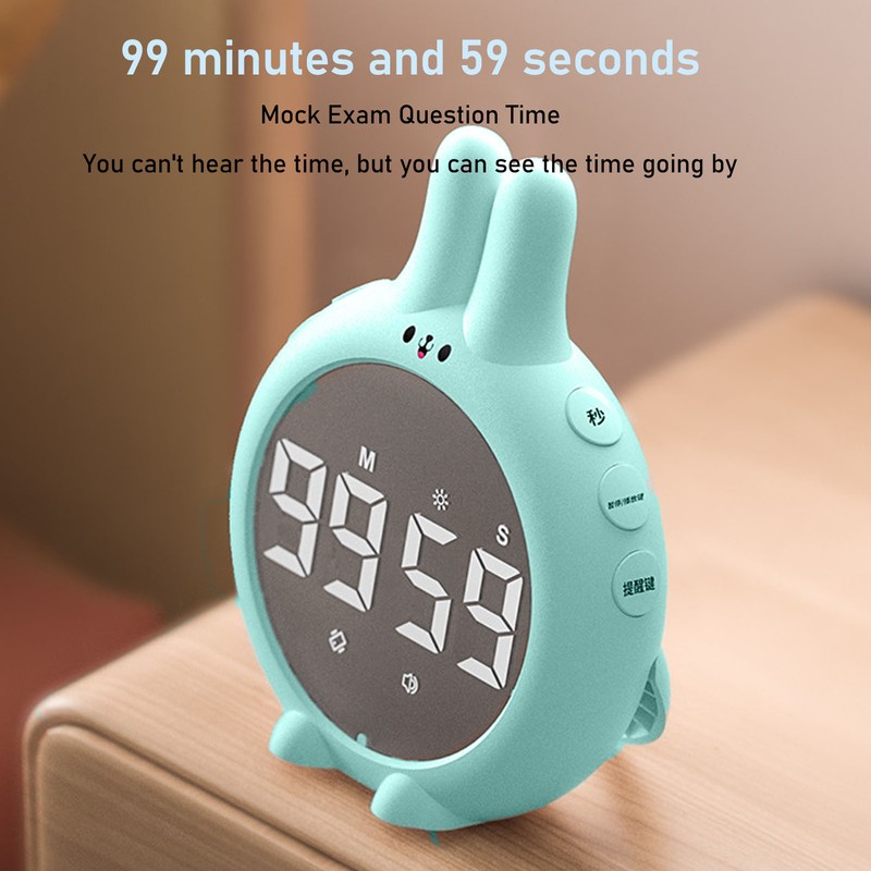 Kids Timer Night Light Cute Cartoon Rabbit Digital Countdown Timer