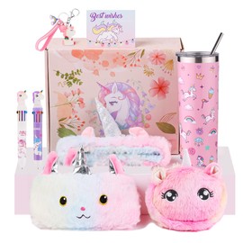 Unicorn Gifts Set for Girls Kids Toys Christmas Birthday Gift Box for Teen Girl, Little Girl Gift Age 6-8 Basket with Stainless Steel Tumbler/Crossbody Bag/Unicorn Headband
