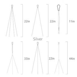 MRRCYUR Chain for Hanging Plants 3 Pack Bird Feeder Chain with Hooks 22" Planter Hanger Chain for Windchime/Lanterns/Flower Basket Pot (Silver-3pack)
