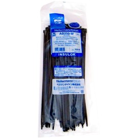 Heraman Titon AB250-W 100 Pack Weatherproof Indoor and Outdoor Grade Cable Ties - Black