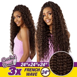 Sensationnel Lulutress crochet braiding hair - 3x french wave 24inch kanekalon fiber synthetic with pre-styled pre-looped crochet braids - Lulutress 3x french wave 24inch 24 inch (4)