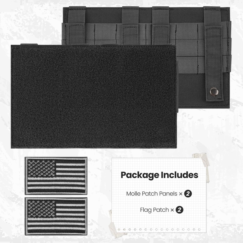 MOLLE Patch Panel Mounting Placard Platform, Hook & Loop Panel