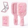 Initial Fluffy Detangler Brush & Compact Mirror, Cute Gifts for