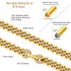 KRKC&CO Men's Curb Chain 8/12/14 mm, 18 K Gold/White Gold