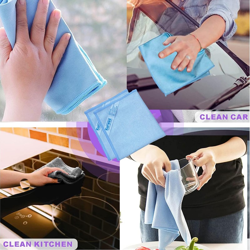 Korwex Window Cleaning Cloth, Glass Cleaning Cloth, Streaks Schatches Free.