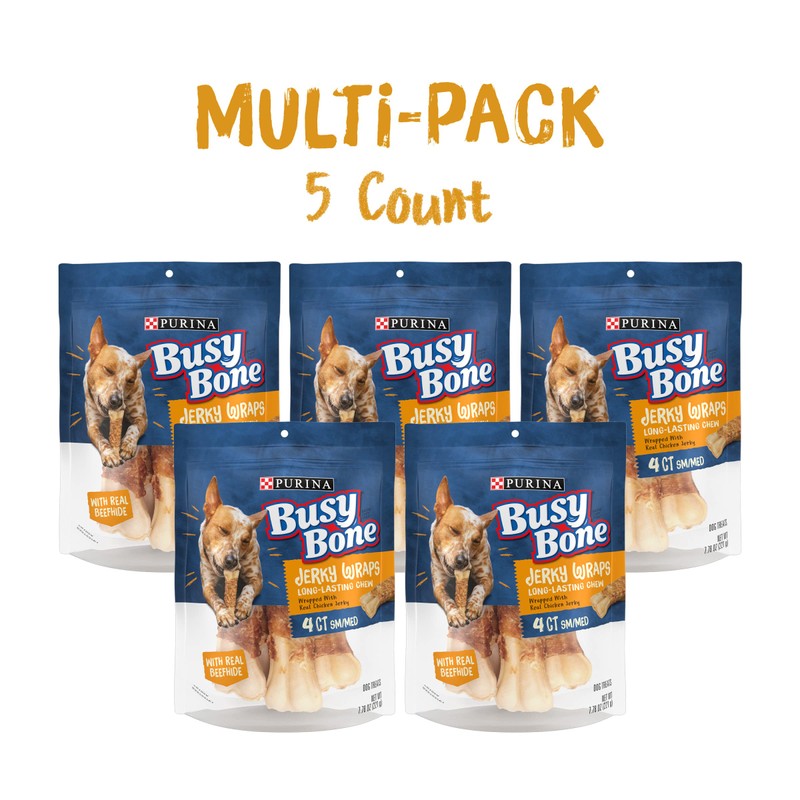 Purina Busy Bone Jerky Wraps Grain Free Small/Medium Breed Beefhide