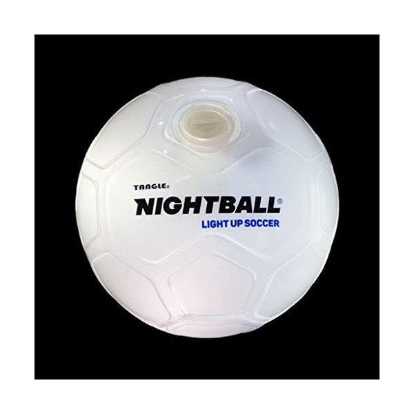 Nightball Soccer Ball LED Light Up Ball - Glow in The Dark Glow Ball Soccer Ball Gifts - Orange Teal Outdoor and Indoor Soccer Ball - Gifts for Teenage Boys - Gift for Teen (White)