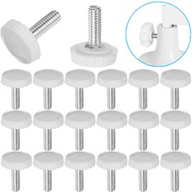 Thread Nurled Thumb Screw M4 Screws - Pack of 20 White M4 10 mm Screws Round Handle Bolt Flat Head Screw Knurled Screw Handle Mounting Thumb Screw Clamping Knob Tension Screw