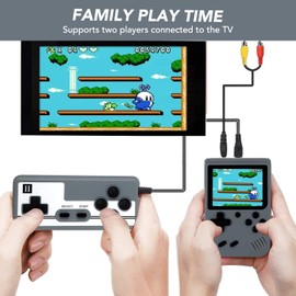 PTEROMYS Retro Handheld Game Console with 500 Classical FC Games-2.8 Inches Screen Portable Video Game Consoles (Game-grey01)
