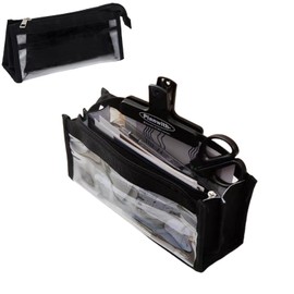 OptiPro Pen Case, Pencil Case, Pouch, Transparent, Simple, Large Capacity, Multi-functional, For Adults, High School, Middle School, College Students, Elementary School Students, Children, Unisex,