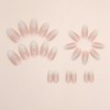 ANDGING Ombre White Press on Nails Coffin Short Medium Pink