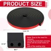 Pangda 20 Ft Rectangular Rubber Seal Strip with Self-Adhesive Tape,