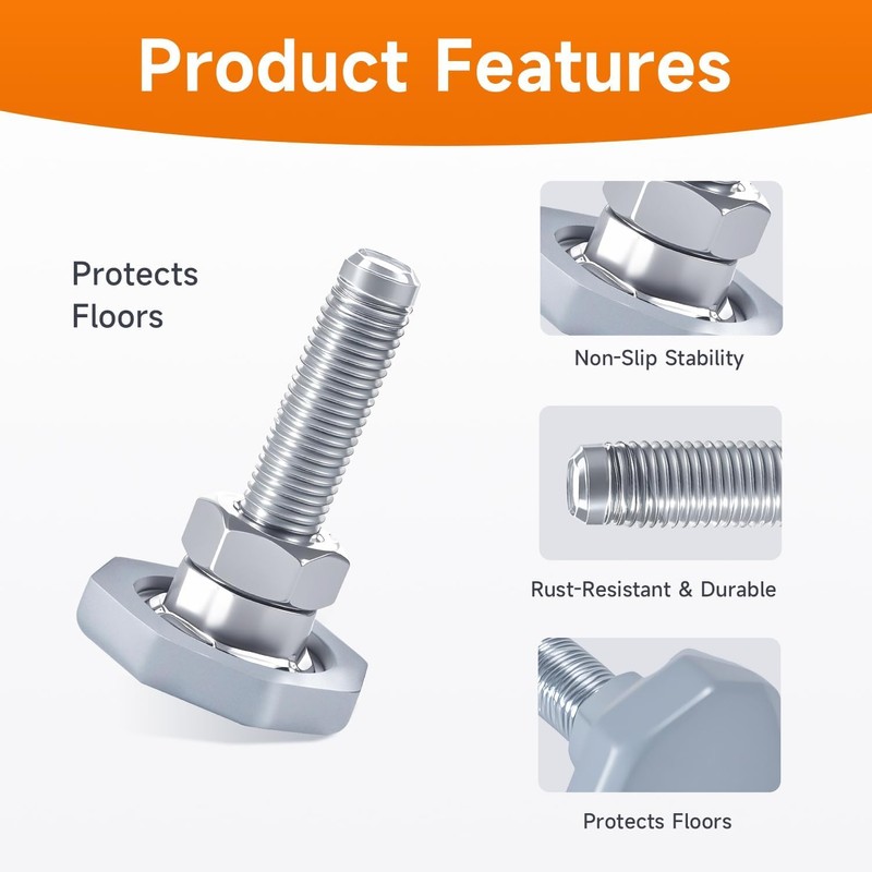 LEYURISE 2 Pack Washing Machine Leveling Legs Galvanized Rust Resistant