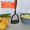 IMUSA USA Bean Masher With Wood Look Handle,Black/Woodlook