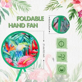 Gulfmew 4 Round Foldable Hand Fan Japanese Portable Folding Fan for Women Girls Summer Festival Wedding Party Home Decoration 4 Patterns (Summer Style)