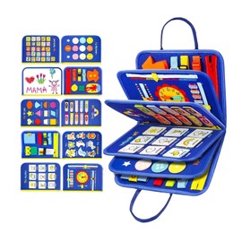 Zuzer Busy Board Montessori Spielzeug,10 in 1 Quiet Book,Kleinkinder Activity Board Geschenke für Jungs Mädchen