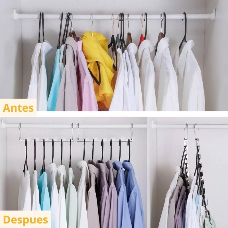 Universo en Linea Set 5 Ganchos Organizadores Ahorrador Espacio Closet